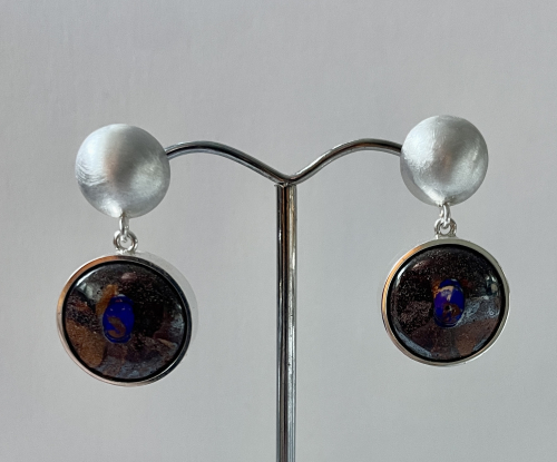Boulder-Opal Ohrstecker 925 Silber